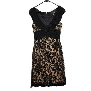 Tadashi Shoji Lace Overlay Mini Dress
